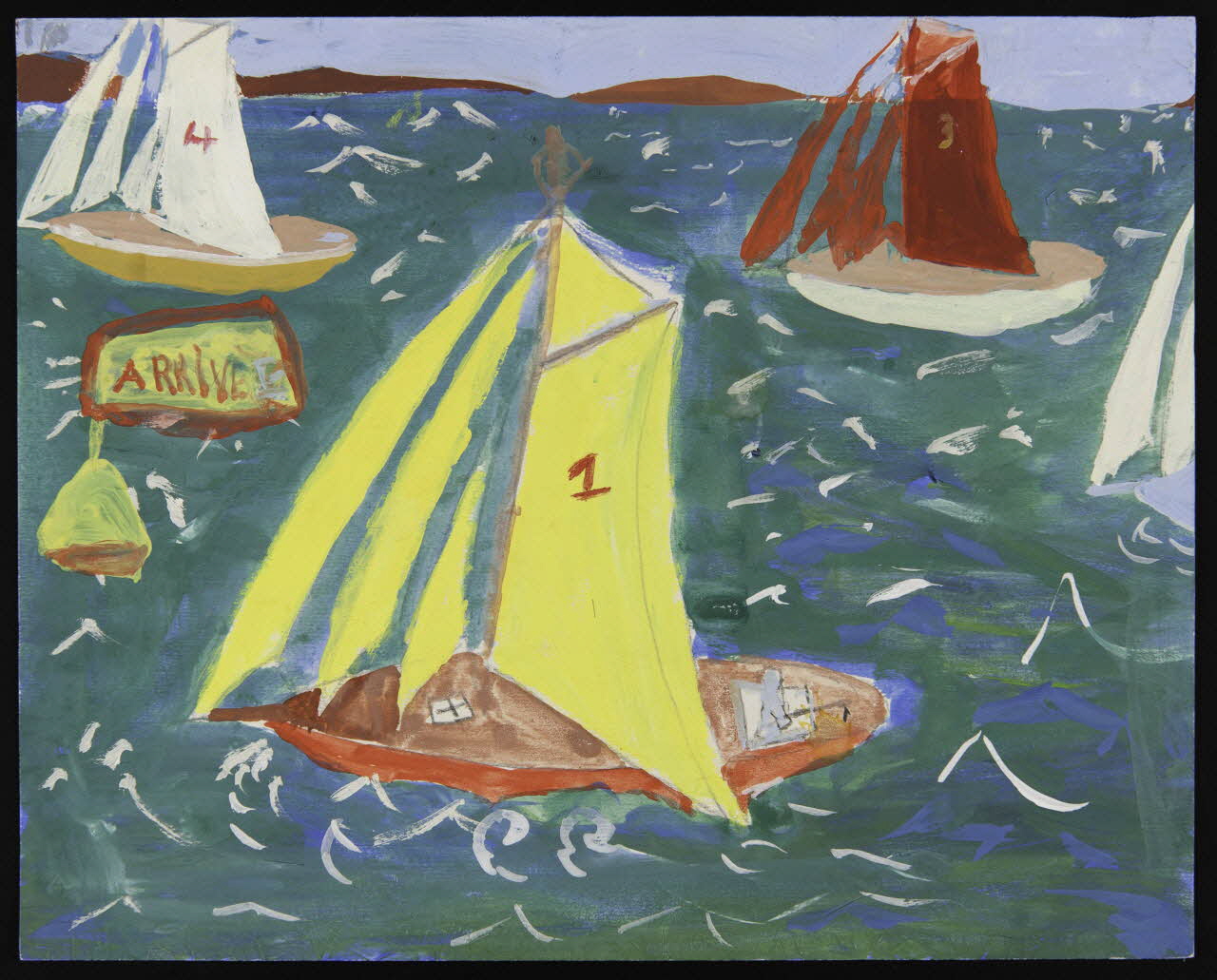 dessin Dessin d'enfant : course de régates 1956 1957.11.36 Photo