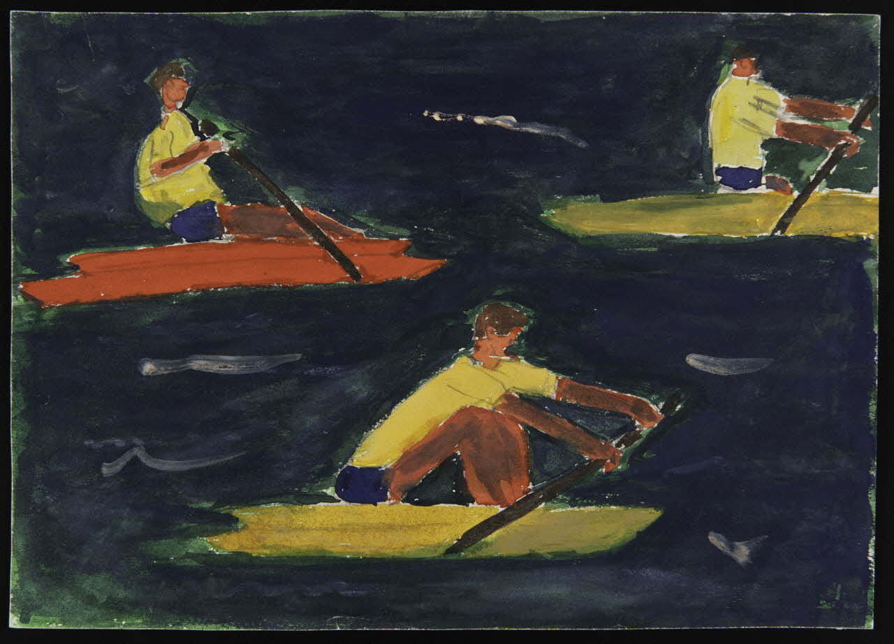 dessin Dessin d'enfant : course en barques 1956 1957.11.37 Photo