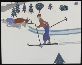 dessin Dessin d'enfant : skieur 1956 1957.11.45  Photo