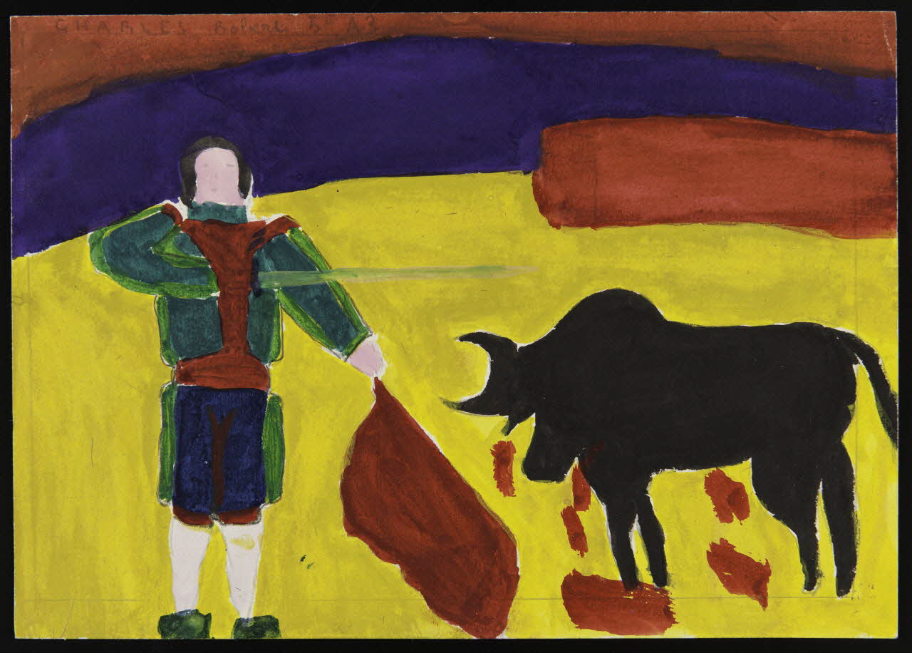 dessin Dessin d'enfant : tauromachie 1956 1957.11.46 Photo