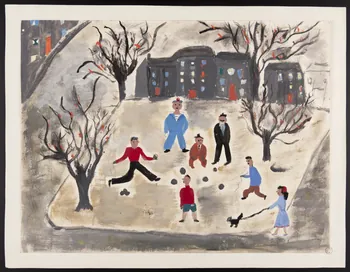 dessin "La partie de boules" 1956 1957.11.50 Photo
