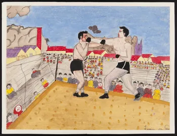 dessin Match de boxe 1957.11.56  Photo Mucem