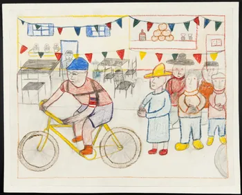 dessin Cycliste dans une classe 1957.11.62  Photo