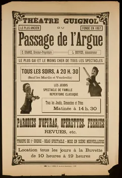 estampe THEATRE GUIGNOL  DU  Passage de l'Argue 1957.121.1.2 Photo