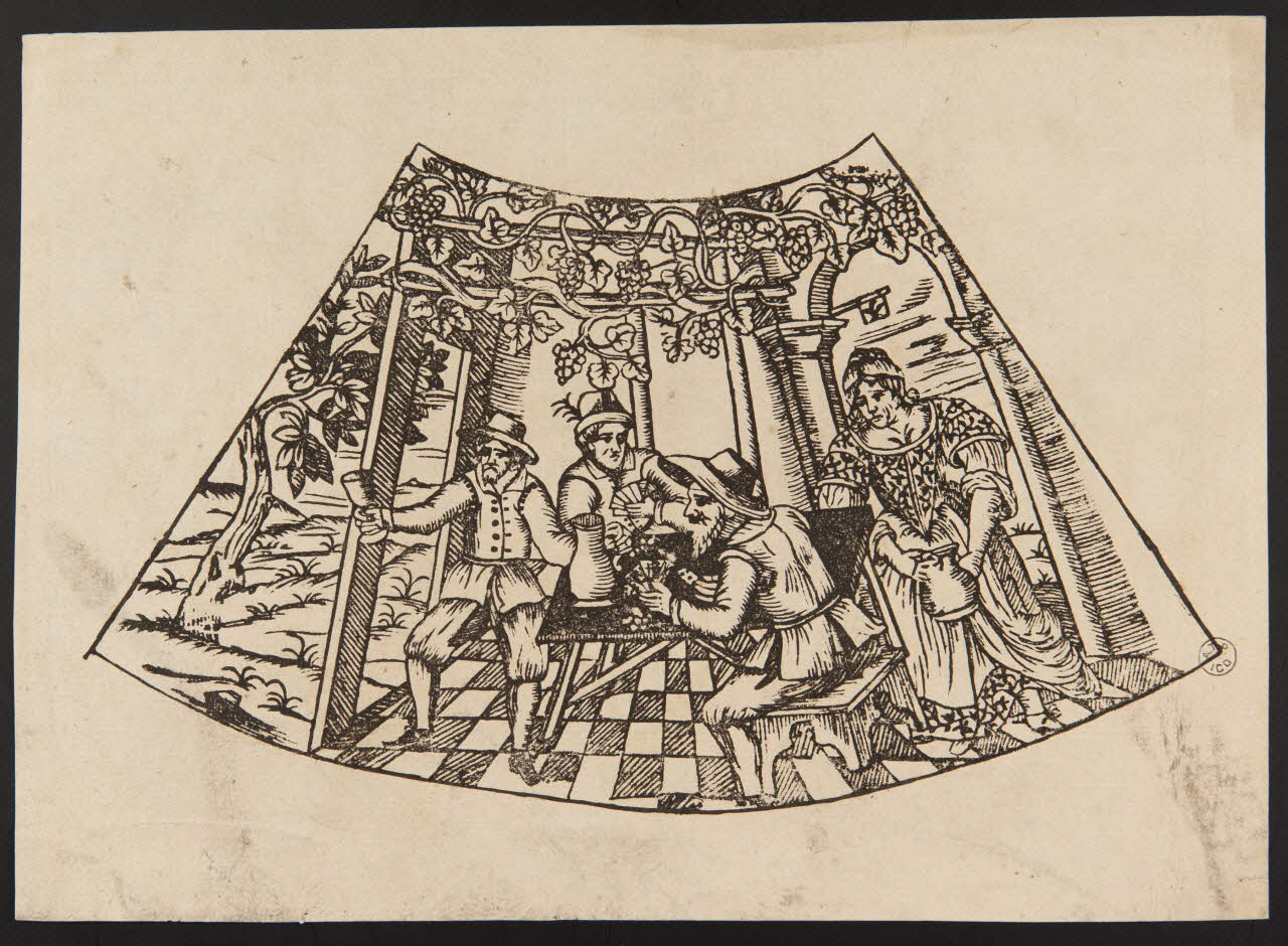 imagerie ancienne Une partie de cartes arrosée 1957.125.1 Photo