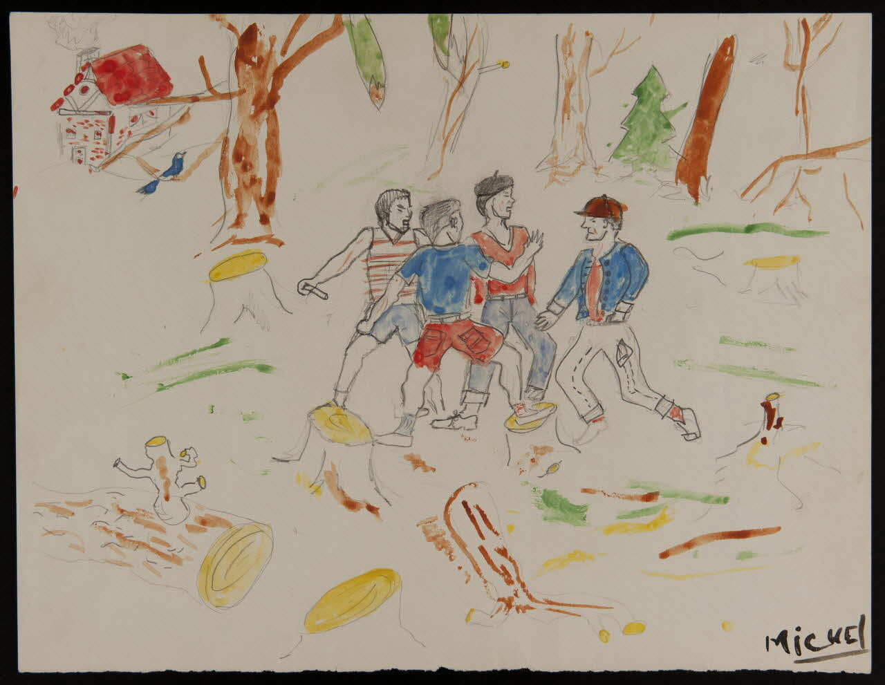 enfant dessin Garçons jouant dans les bois 1957 1957.127.1 Photo