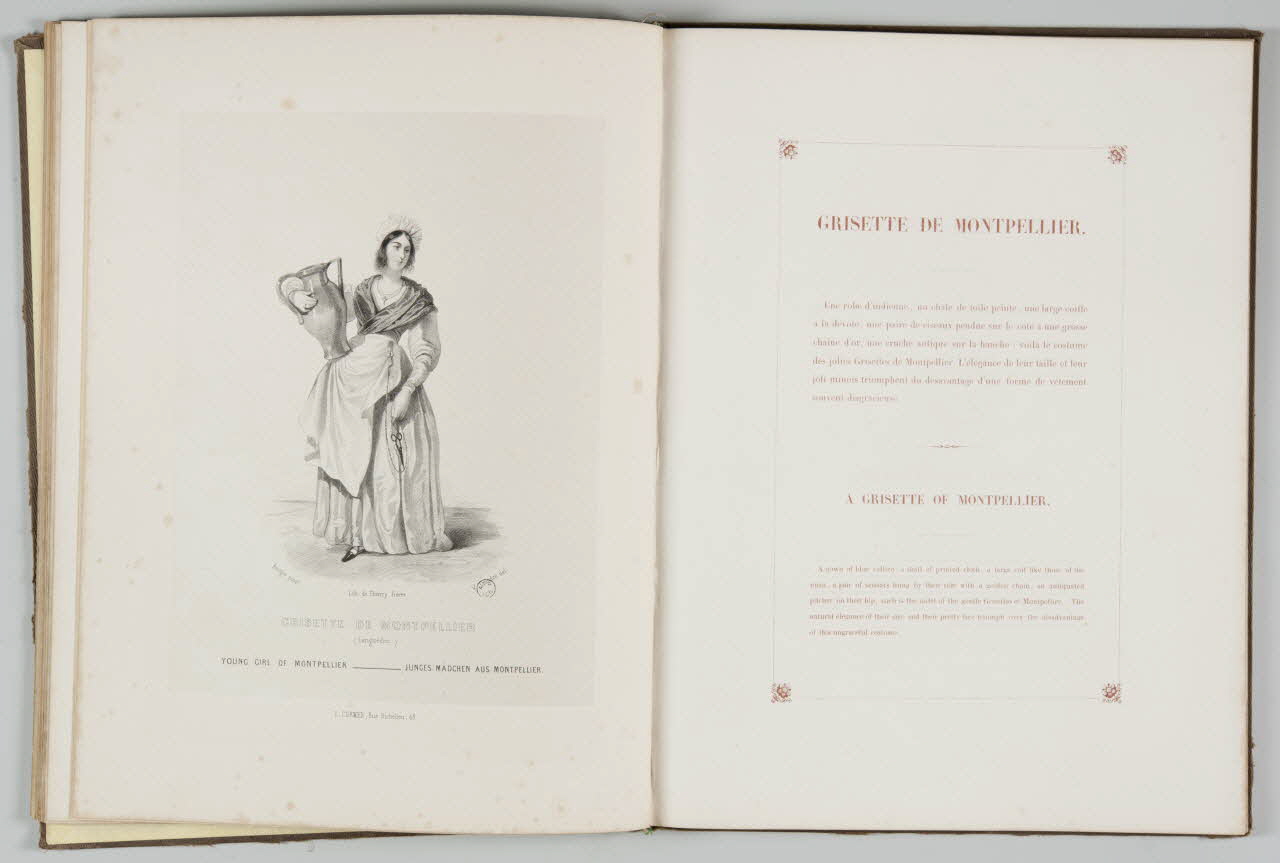 François Fortuné Antoine Férogio ; Coindre M.A. ; Thierry Frères élément d'ensemble GRISETTE DE MONTPELLIER  (Languedoc.) 1842 1957.138.1.16 Photo