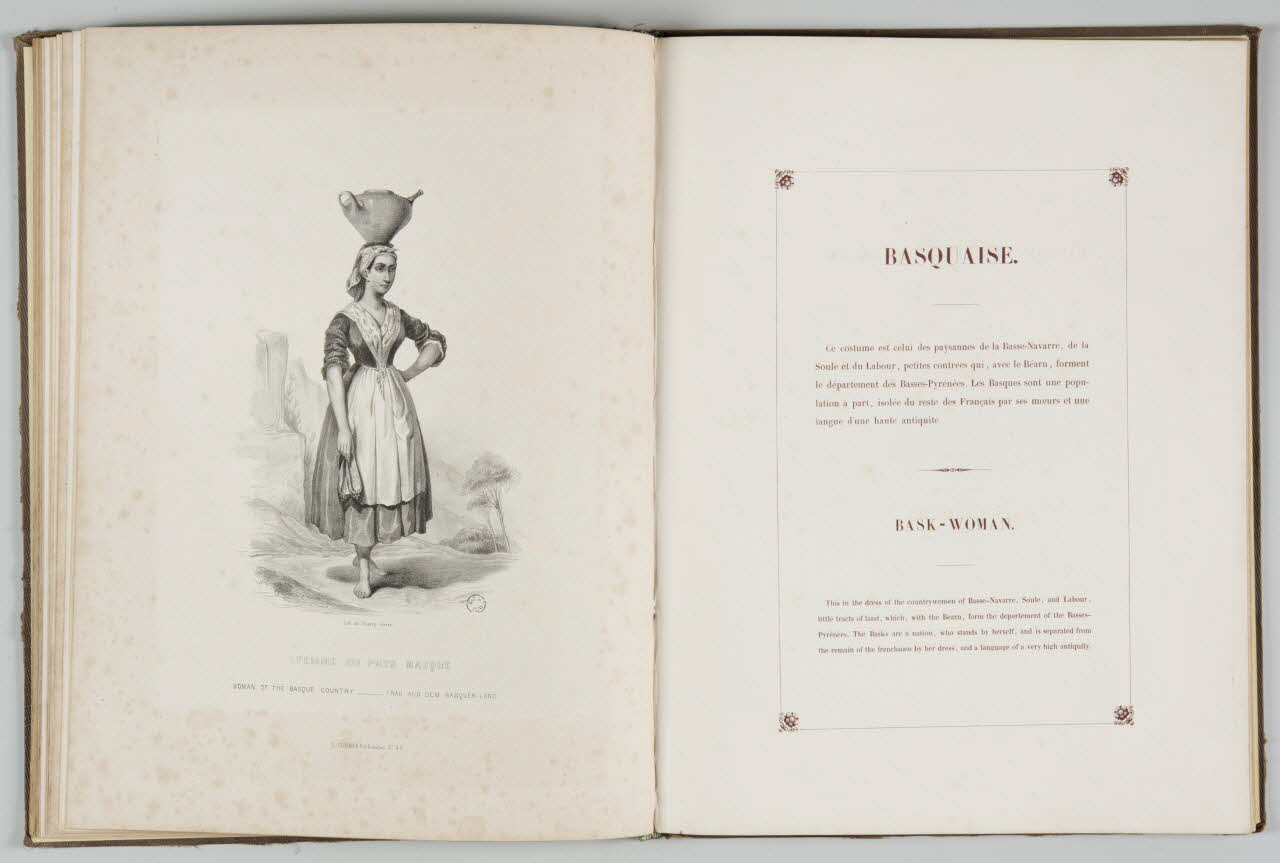 Coindre M.A. ; Thierry Frères ; Curmer L. élément d'ensemble FEMME DU PAYS BASQUE 1842 1957.138.1.20 Photo