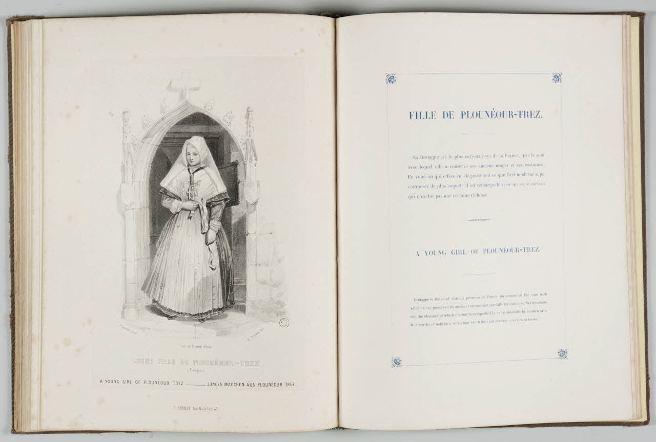 Saint Germain P. ; Coindre M.A. ; Thierry Frères élément d'ensemble JEUNE FILLE DE PLOUENOUR-TREZ  (Bretagne) 1842 1957.138.1.28 Photo