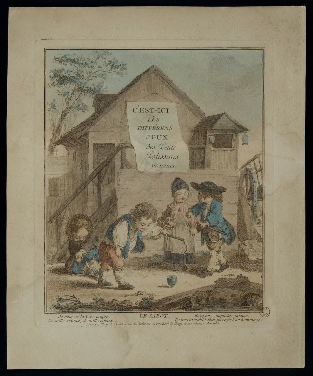 estampe C'EST-ICI  LES DIFFERENS  JEUX  des Petits Polissons  DE PARIS. 1957.140.1 Photo