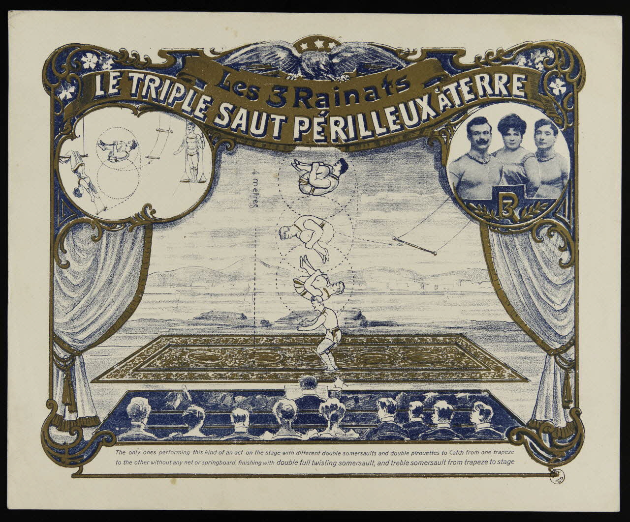 affiche Les 3 Rainats  LE TRIPLE SAUT PERILLEUX A TERRE 1957.147.5 Photo