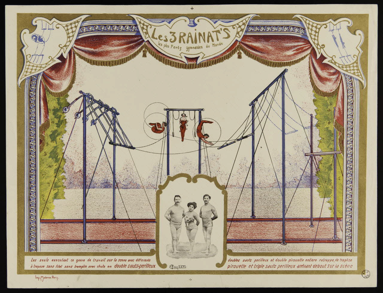 affiche Les 3 RAINAT'S  les plus Forts gymnastes du Monde 1957.147.6 Photo