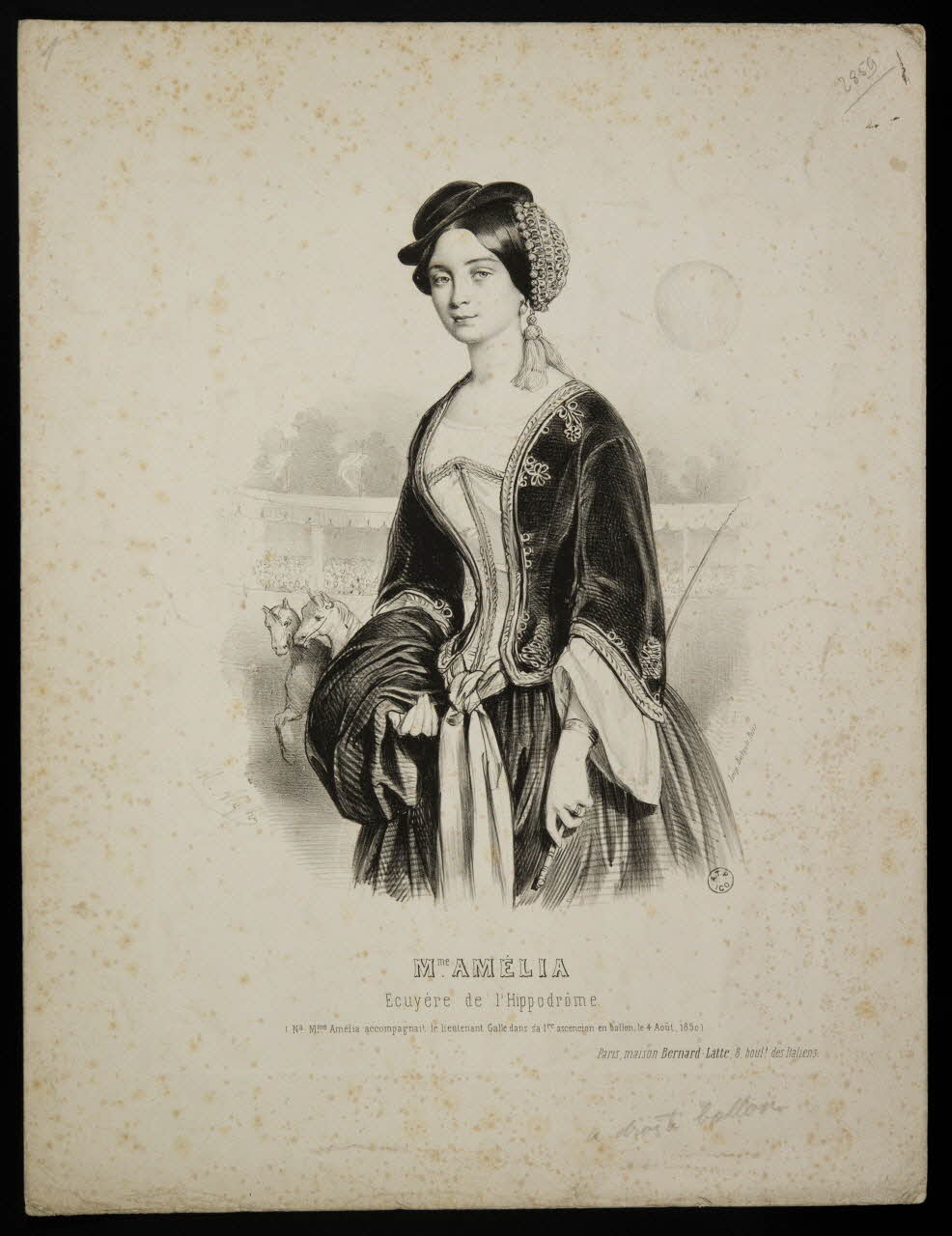 estampe Mme AMELIA  Ecuyère de l'Hippodrôme 1957.15.1 Photo