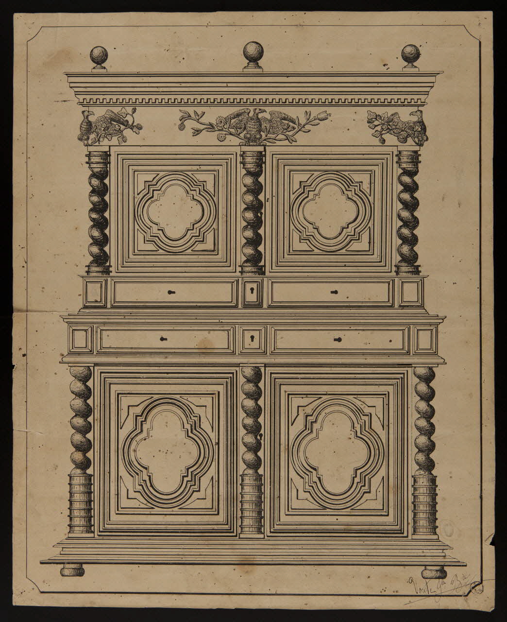 Voute Jean-Baptiste dessin Projet de buffet des monts du Lyonnais 1952 1957.162.1 Photo