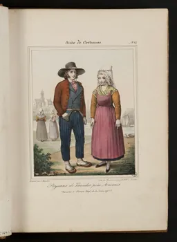Maubré J. ; Henri Désiré Charpentier ; Char élément d'ensemble Paysans de Varades près Ancenis.  (Vis-a-Vis St. Florent Dépt. de la Loire Infre) 1824-1834 1957.164.1.14 Photo