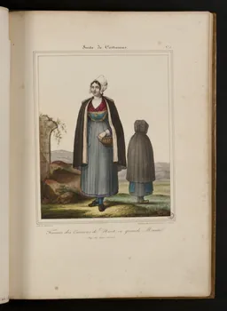Henri Désiré Charpentier ; Charpentier Père et Fils et Cie élément d'ensemble Femmes des Environs de Niort, en grande Mantel  (Dépt des deux Sèvres) 1824-1834 1957.164.1.29 Photo