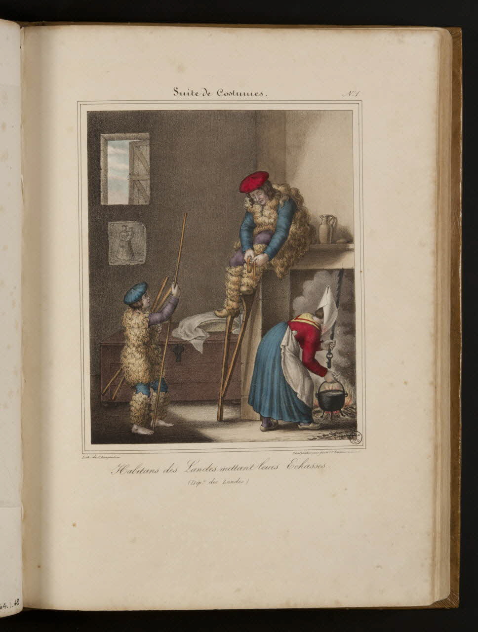 Henri Désiré Charpentier ; Charpentier Père et Fils et Cie élément d'ensemble Habitans des Landes mettant leurs Echasses.  (Dépt des Landes) 1824-1834 1957.164.1.43 Photo