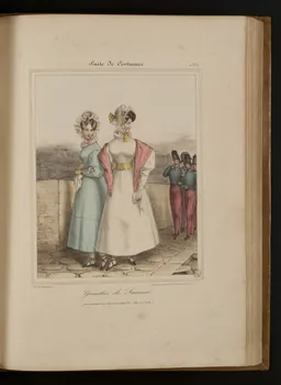 Henri Désiré Charpentier ; Charpentier Père et Fils et Cie élément d'ensemble Grisettes de Saumur.  promenade sur le pont. (Dépt de Maine & Loire.) 1824-1834 1957.164.1.54  Photo