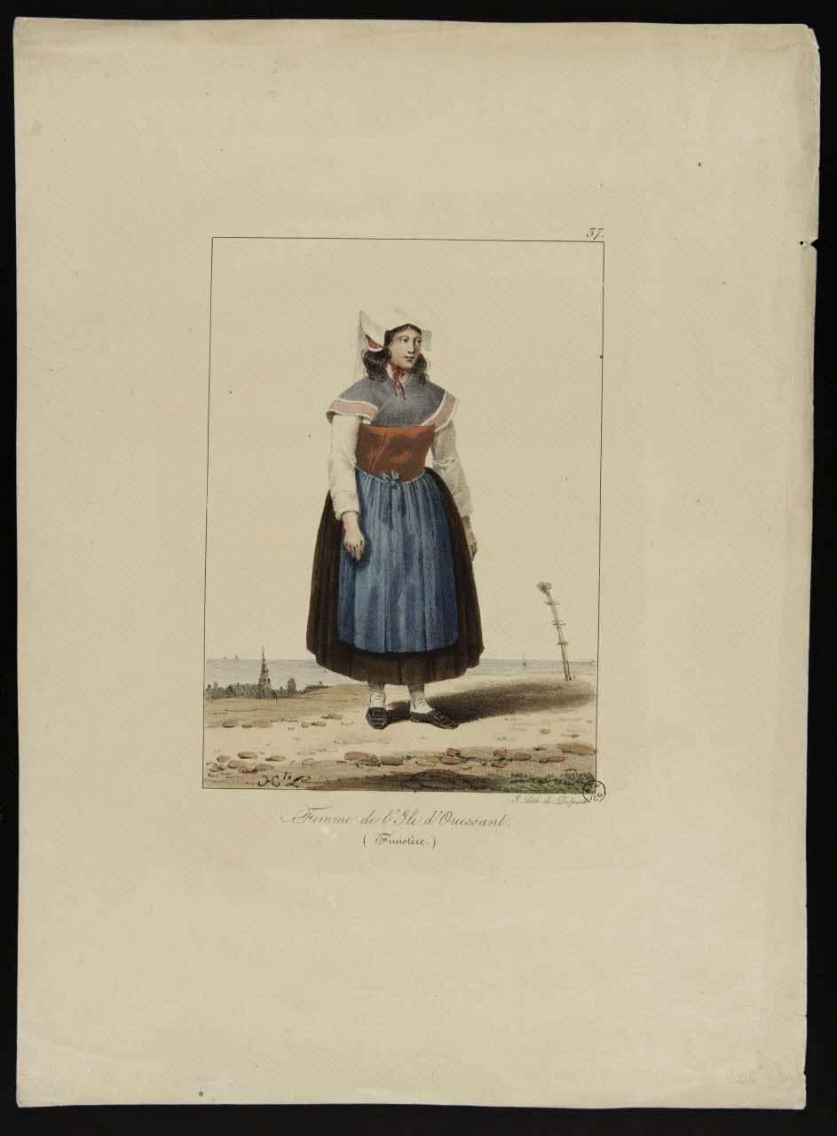 élément d'ensemble Femme de l'Ile d'Ouessant.  (Finistère.) 1957.165.1 Photo