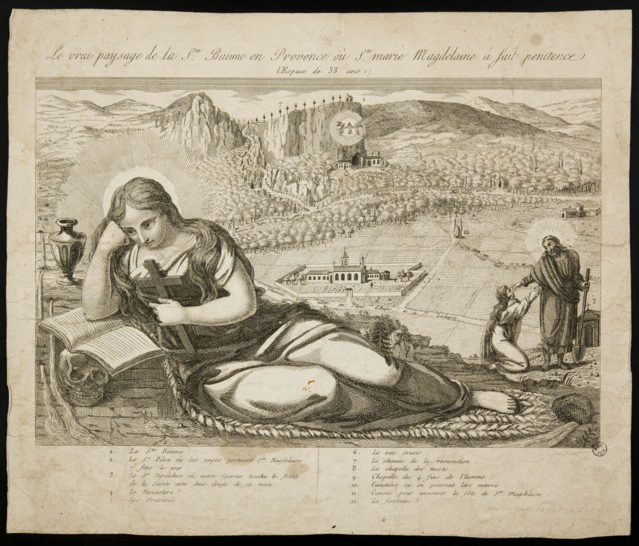 estampe Le vrai paysage de la Ste. Baume en Provence où Ste. marie Magdelaine à fait penitence 1957.171.4 Photo