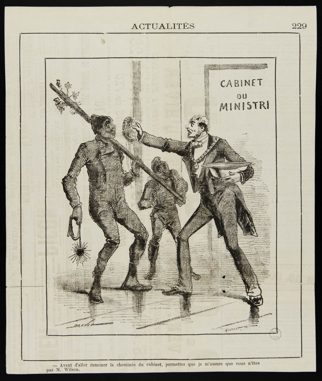 estampe - Avant d'aller ramoner la cheminée du cabinet, permettez que je m'assure que vous n'êtes  pas M. Wilson. 1957.175.109 Photo