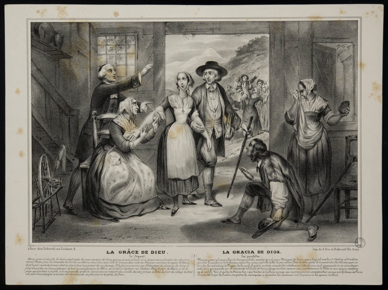 estampe LA GRACE DE DIEU  Le Départ. 1957.175.139 Photo