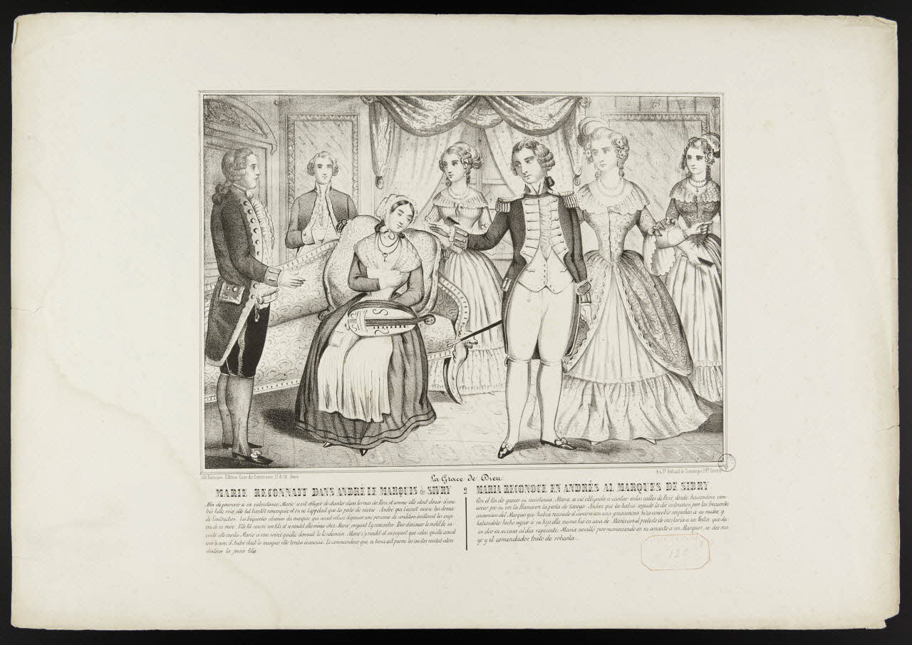 estampe La Grâce de Dieu  MARIE RECONNAÎT DANS ANDRE LE MARQUIS DE SIVRY  MARIA RECONOCE EN ANDRES AL MARQUES DE SIBRY 1957.175.145 Photo