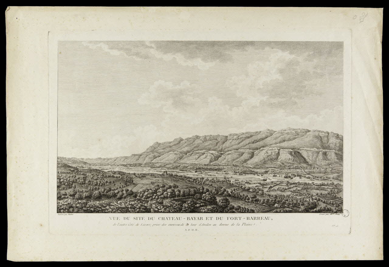 estampe VUE DU SITE DU CHATEAU-BAYAR ET DU FORT-BARREAU 1957.175.188 Photo