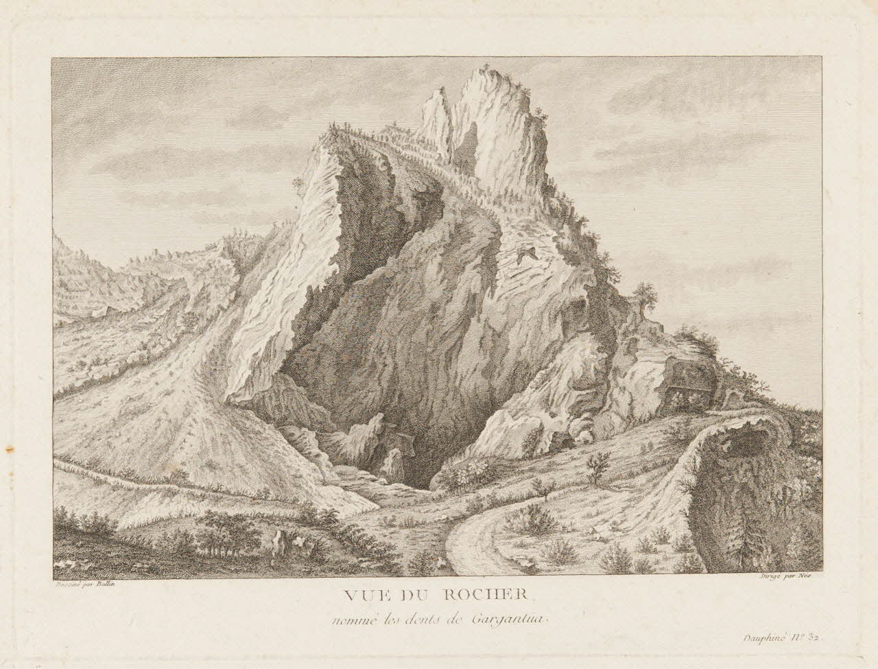 estampe VUE DU ROCHER  nommé les dents de Gargantua 1957.175.194.1 Photo