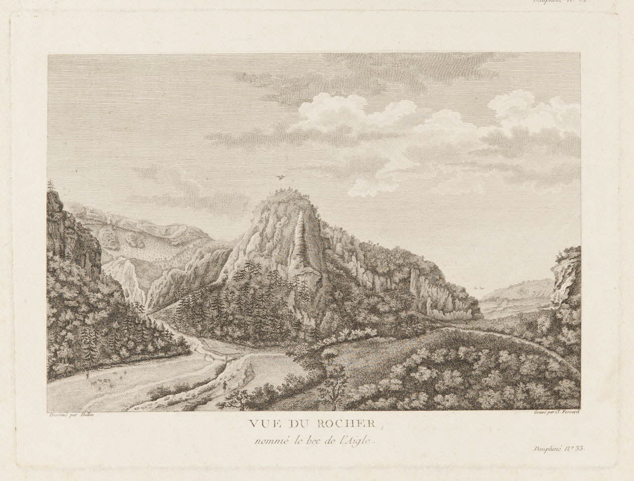 estampe VUE DU ROCHER  nommé le bec de l'Aigle 1957.175.194.2 Photo