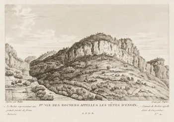 estampe 1RE VUE DES ROCHERS APPELLES LES TETES D'ENGIN. 1957.175.195.1 Photo