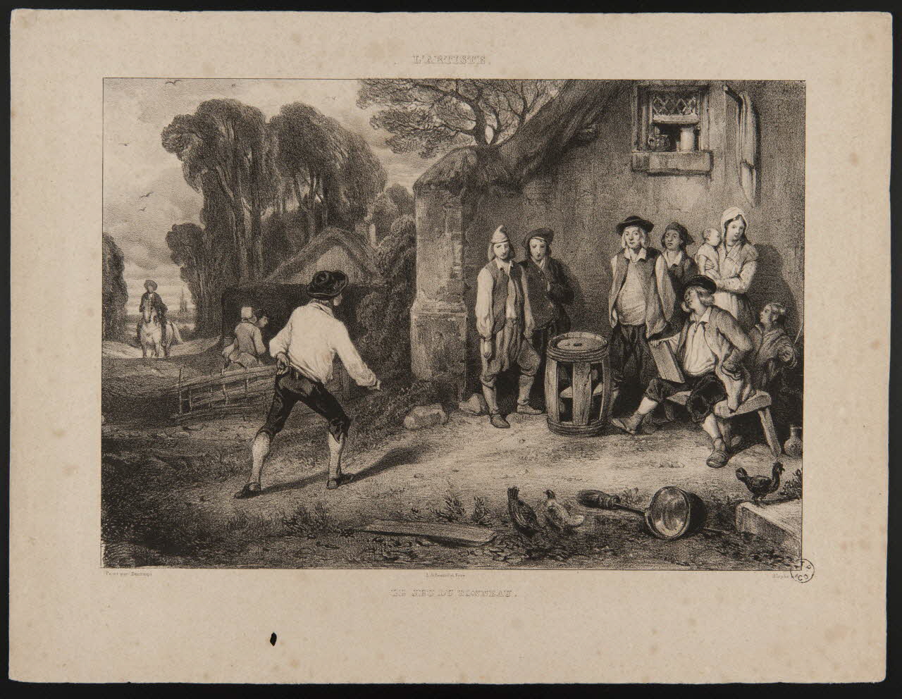 estampe L'ARTISTE.  LE JEU DU TONNEAU. 1957.175.208 Photo