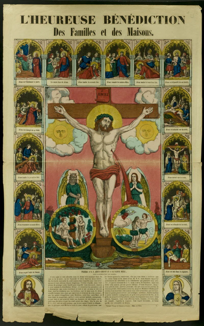 Dembour et Gangel estampe L'HEUREUSE BENEDICTION  Des Familles et des Maisons. Metz 1840-1852 1957.175.236 Photo