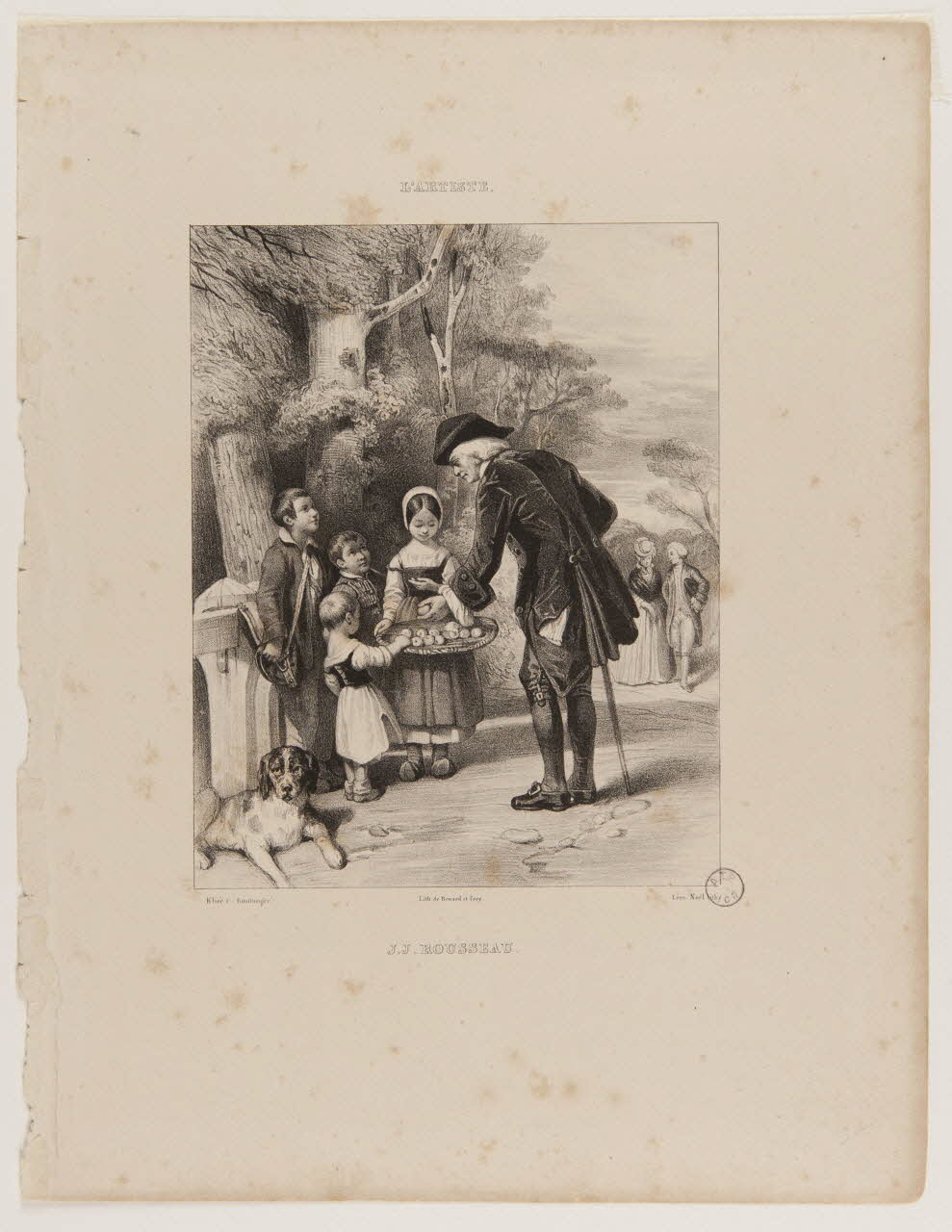 estampe L'ARTISTE.  J.J. ROUSSEAU. 1957.175.3 Photo