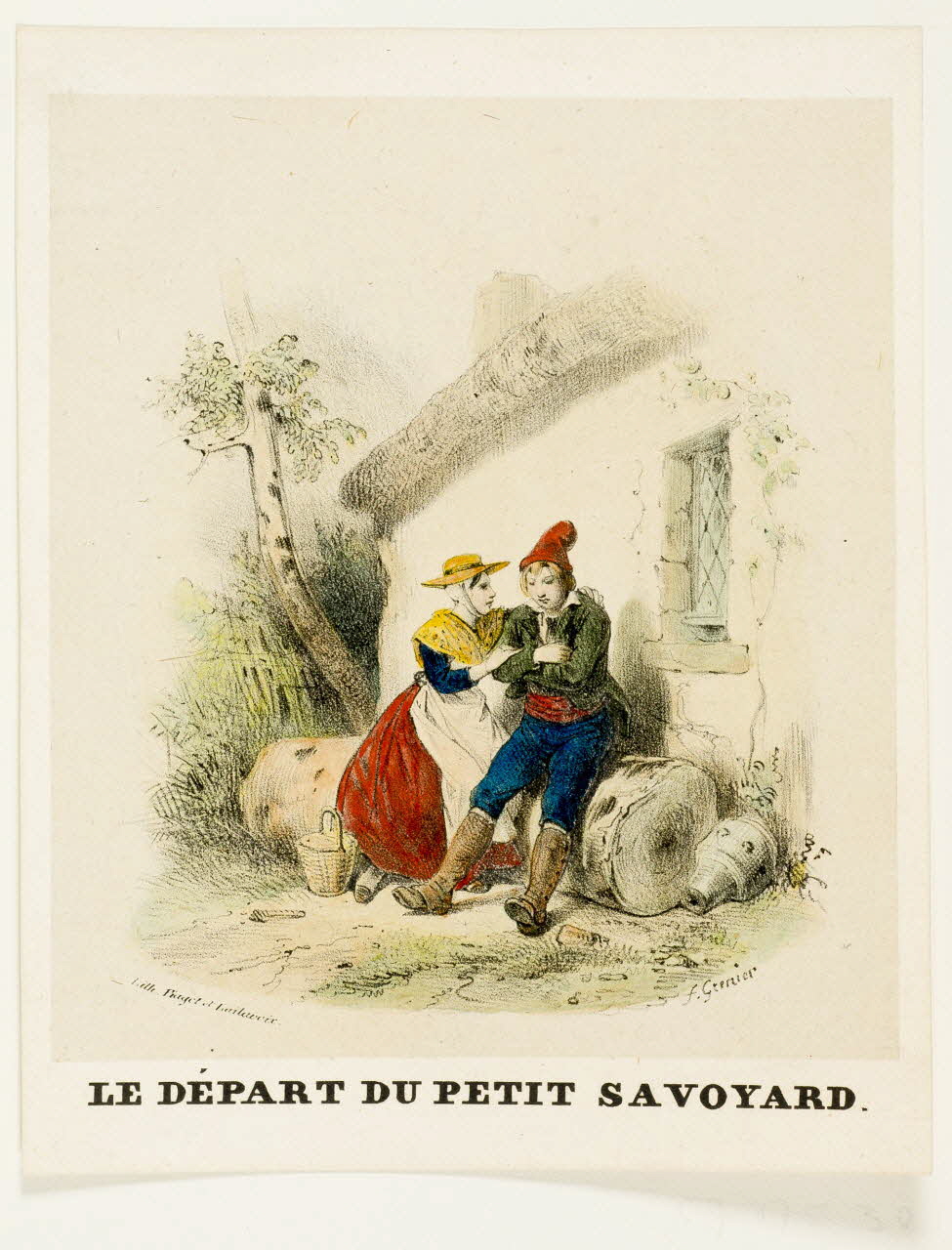 estampe LE DEPART DU PETIT SAVOYARD. 1957.175.30 Photo