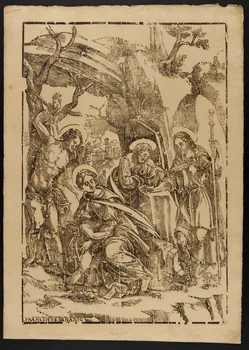 estampe Sainte famille, Saint Sébastien et Saint Roch 1957.175.394 Photo
