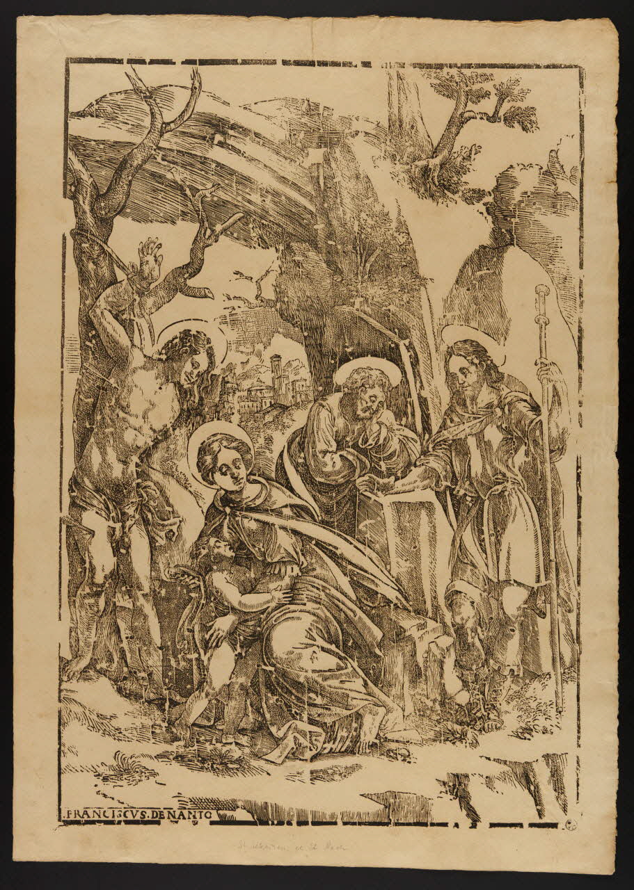 estampe Sainte famille, Saint Sébastien et Saint Roch 1957.175.395 Photo