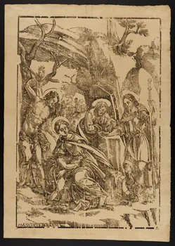 estampe Sainte famille, Saint Sébastien et Saint Roch 1957.175.395 Photo
