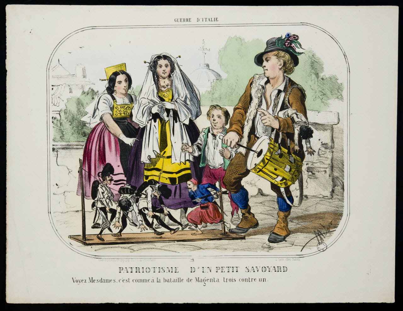 estampe GUERRE D'ITALIE  PATRIOTISME D'UN PETIT SAVOYARD 1957.175.71 Photo