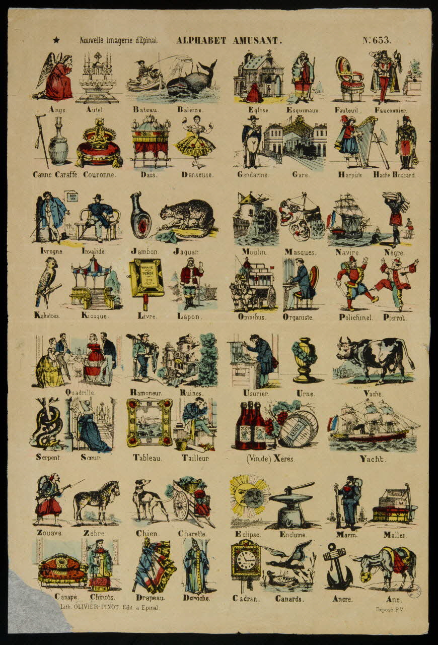 estampe ALPHABET AMUSANT. 1957.175.74 Photo