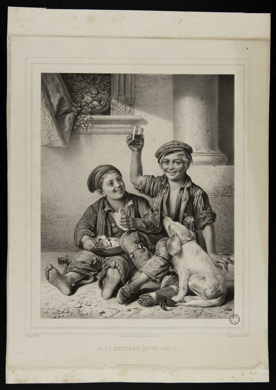 Henri J. Jeannin estampe PLUS HEUREUX QU'UN ROI!.. lle-de-France, France 1840 1957.175.83 Photo