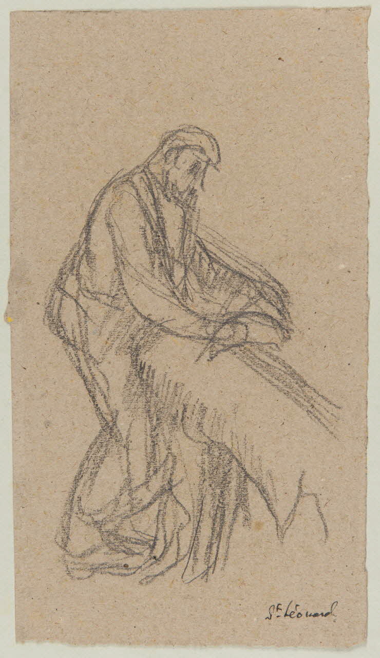 Gaëtan Dumas dessin Saint-Léonard, homme travaillant Saint-Léonard-de-Noblat 1920 1957.183.20 Photo