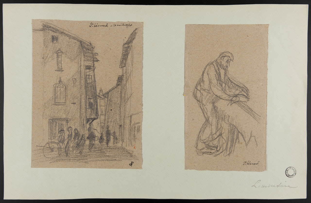 Gaëtan Dumas dessin Saint-Léonard, homme travaillant Saint-Léonard-de-Noblat 1920 1957.183.20 Photo