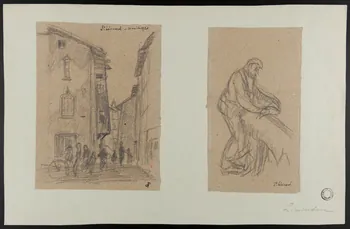 Gaëtan Dumas dessin Saint-Léonard, homme travaillant Saint-Léonard-de-Noblat 1920 1957.183.20 Photo