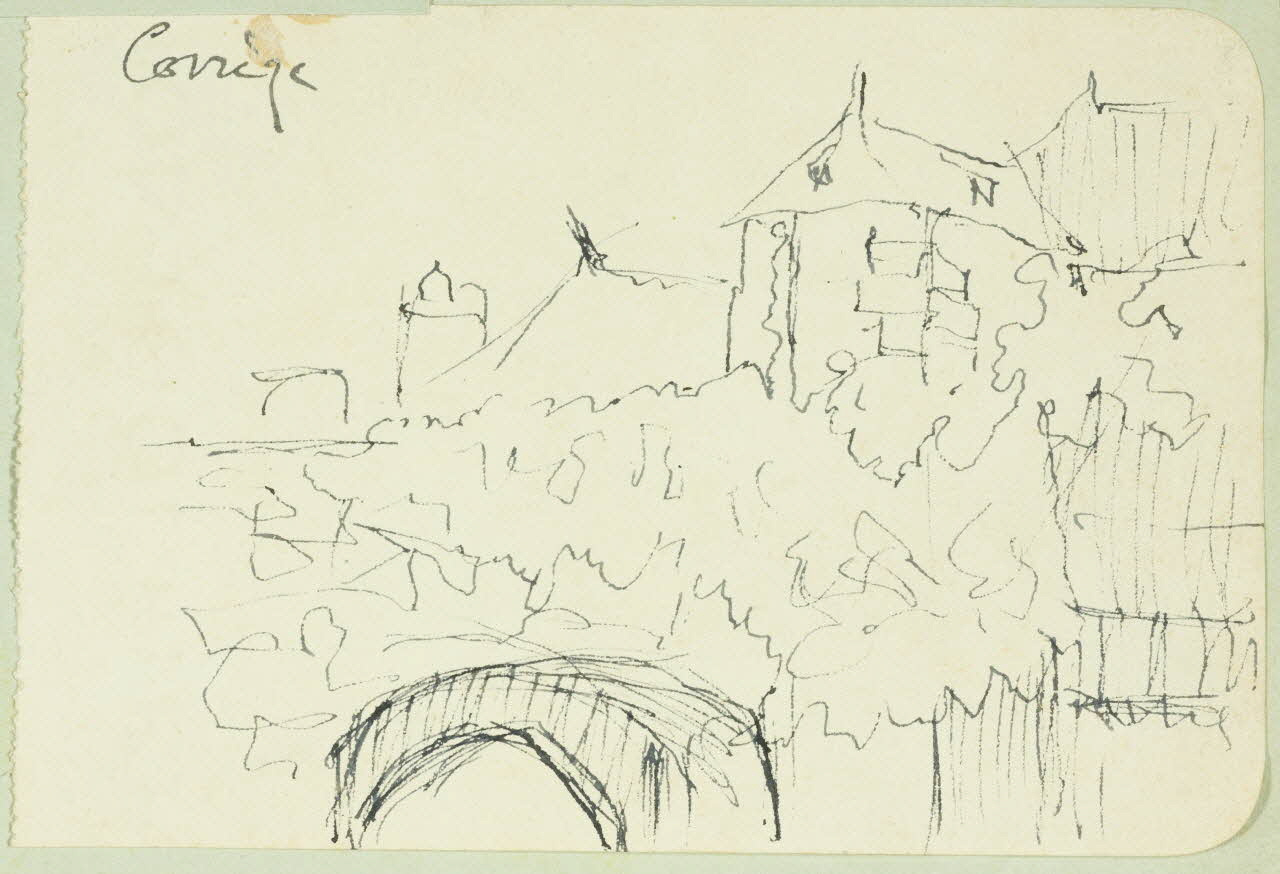 Gaëtan Dumas dessin Village corrézien Correze 1920 1957.183.43 Photo