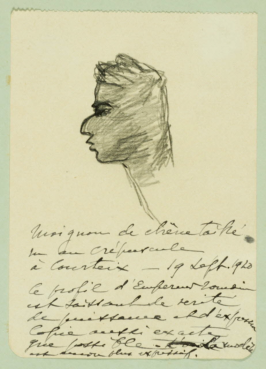 Gaëtan Dumas dessin Moignon de chêne taillé  vu au crépuscule  à Courteix Correze 1920 1957.183.48 Photo