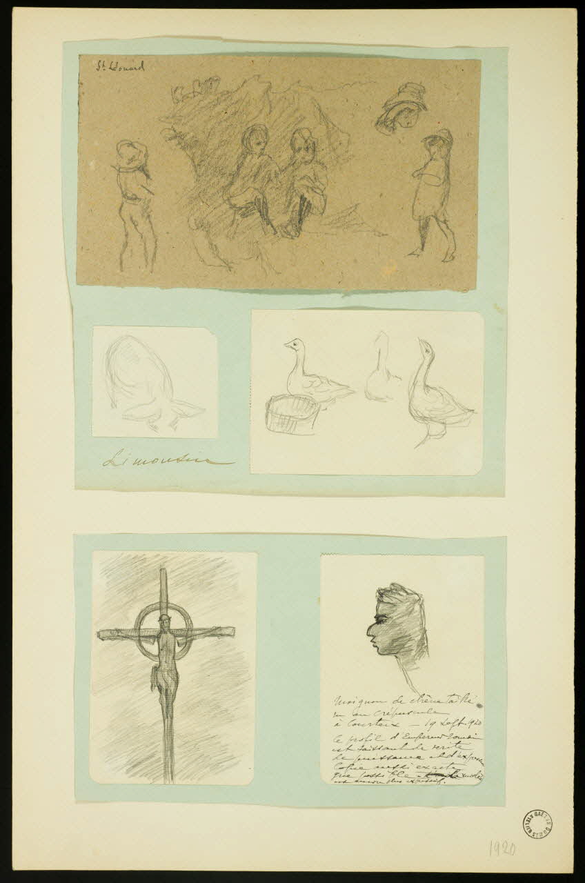 Gaëtan Dumas dessin Moignon de chêne taillé  vu au crépuscule  à Courteix Correze 1920 1957.183.48  Photo