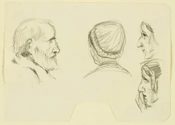 Gaëtan Dumas dessin Quatre têtes Limousin 1920 1957.183.49 Photo