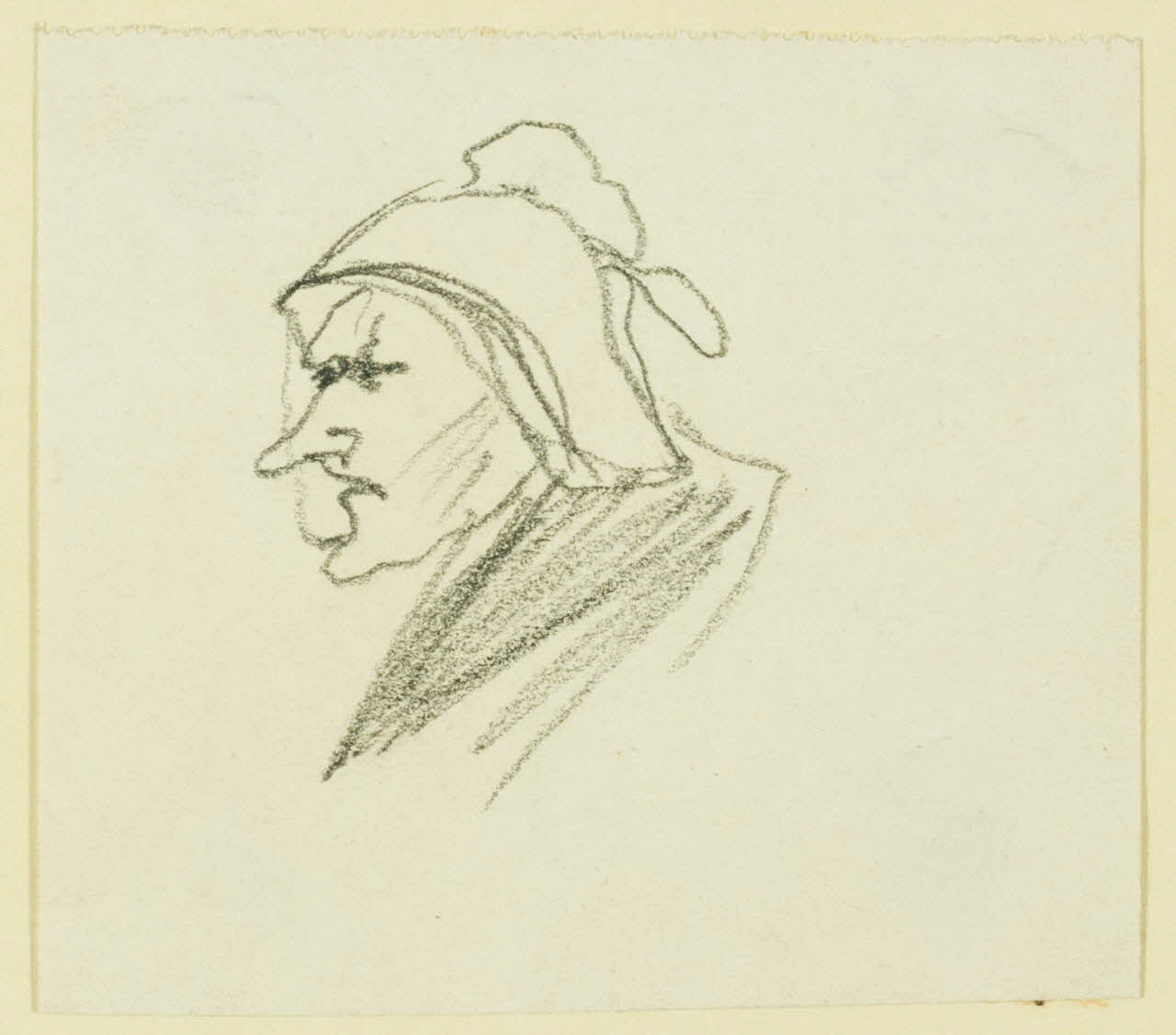 Gaëtan Dumas dessin Profil de femme avec coiffe Limousin 1920 1957.183.50 Photo