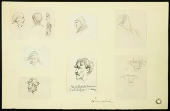 Gaëtan Dumas dessin Profil de femme avec coiffe Limousin 1920 1957.183.50 Photo